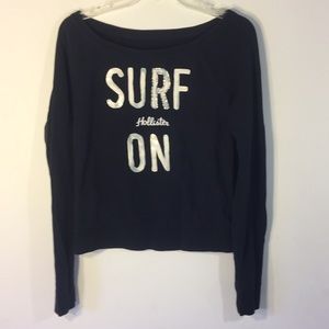 Hollister Women’s XS Navy Blue Long Sleeve Top